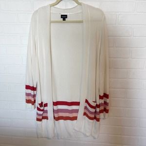 Torrid Cream and Pink Striped Cardigan